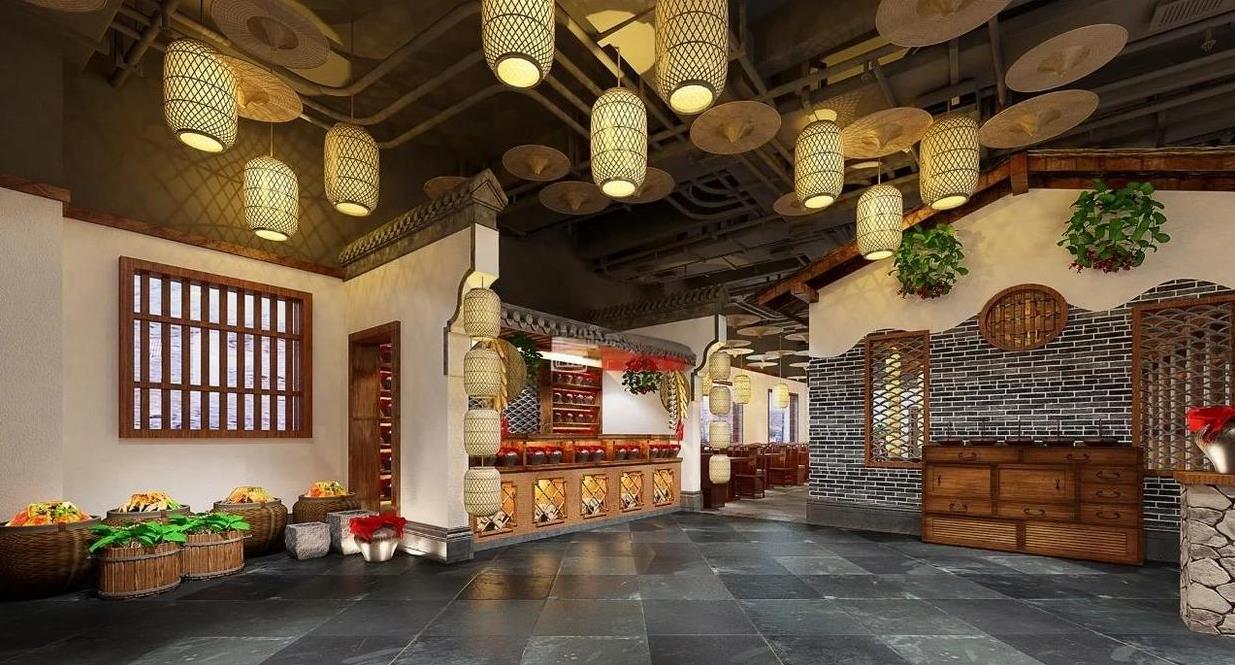 廣州餐飲店復(fù)古裝修效果圖