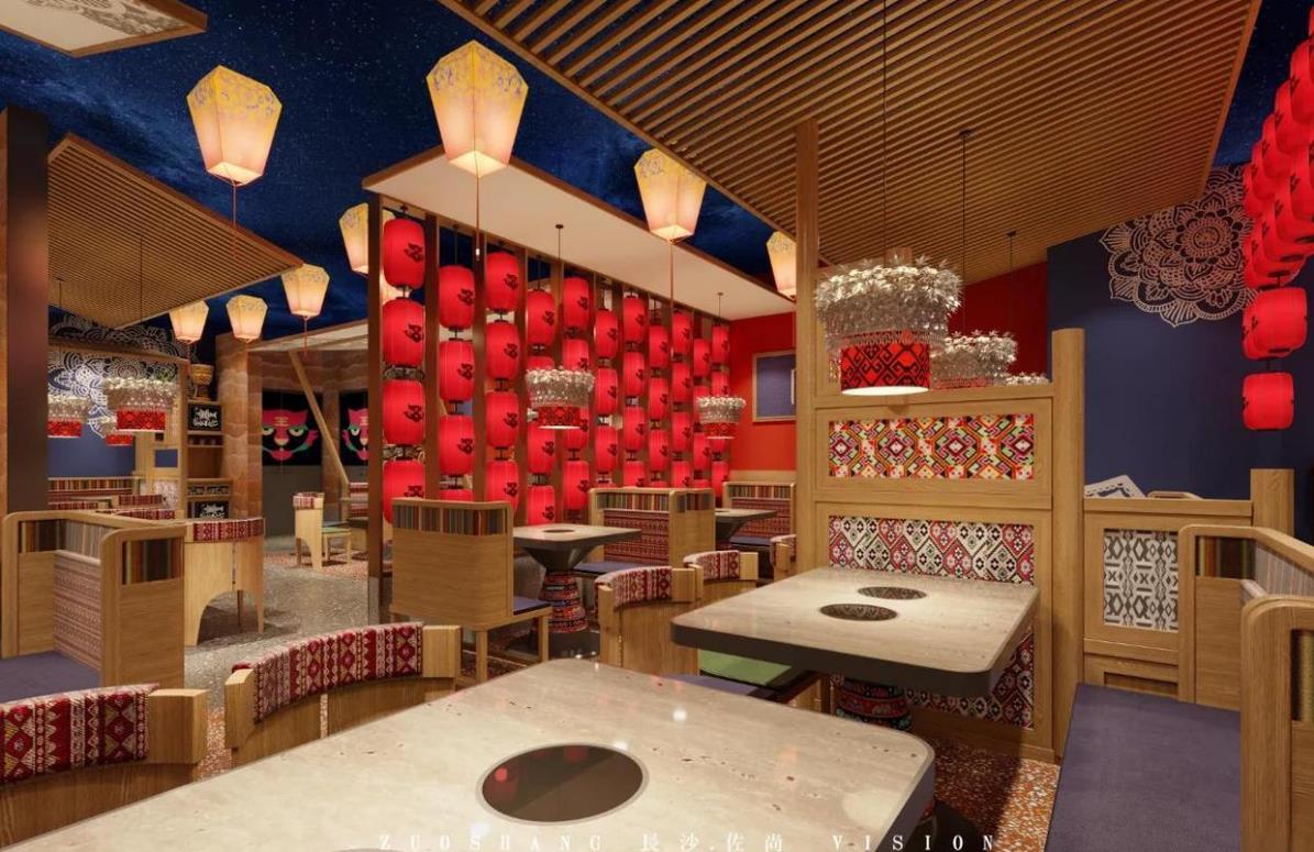 民族元素餐飲店設(shè)計效果圖