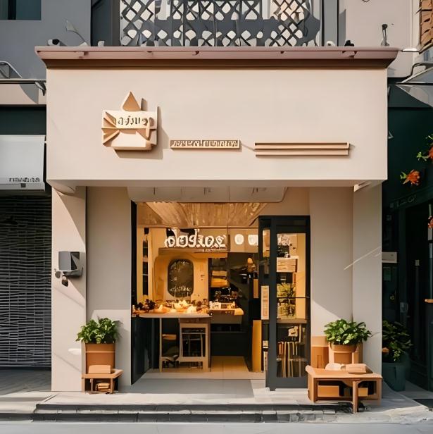 奶油風(fēng)蛋糕甜品店裝修效果圖，巧妙設(shè)計(jì)引流