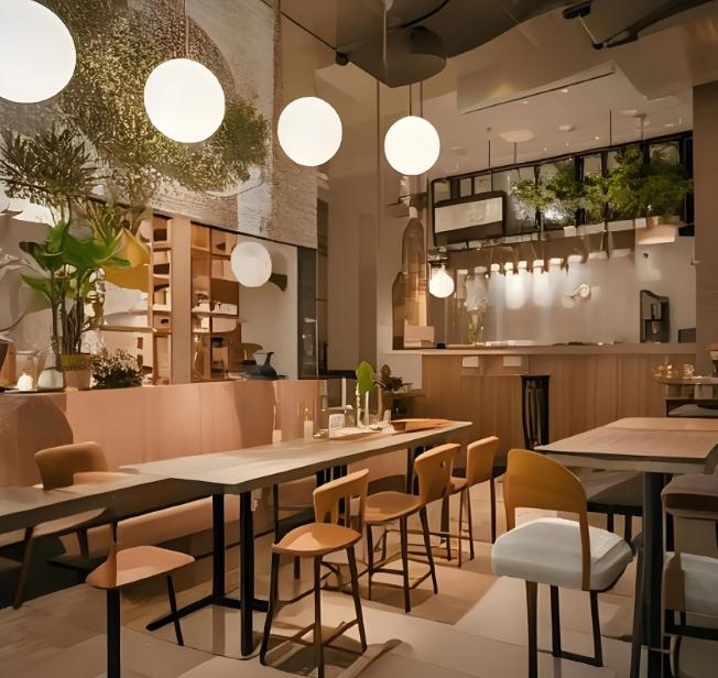 奶油風(fēng)蛋糕甜品店裝修效果圖